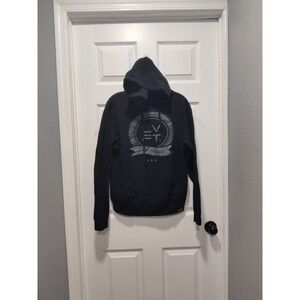 LVFT. Fleece Hoodie Size Small Cotton Black Graphic‎ Print USA Made